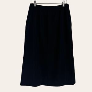 Vintage Valentino Miss V Italian Wool Black Pencil Skirt Size 46/US 12